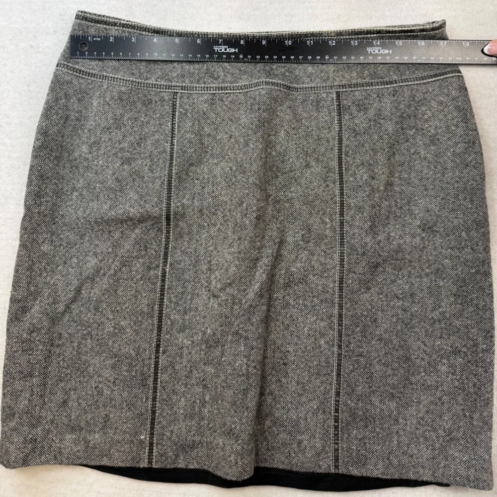 Michael Kors Gray Wool Blend Tweed Pencil Skirt 12 Career wear dark‎ academia